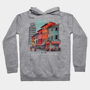 Pisa Italy | Leaning Tower of Pisa | Italian Sidewalk Café Hoodie